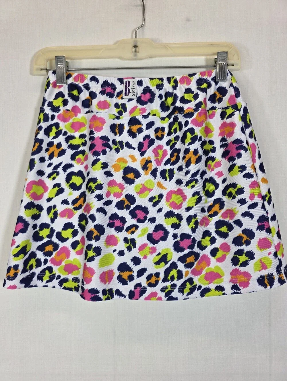 NWT B Skinz Golf Tennis Skort Small Animal Print Hanky Panky Neon Leopard USA